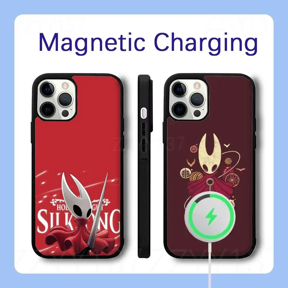 Silksong H-Hollow K-Knight Phone Case For iPhone 18,17,16,15,14,13,12,Pro,Max,Plus Magnetic Wireless Charge Cover