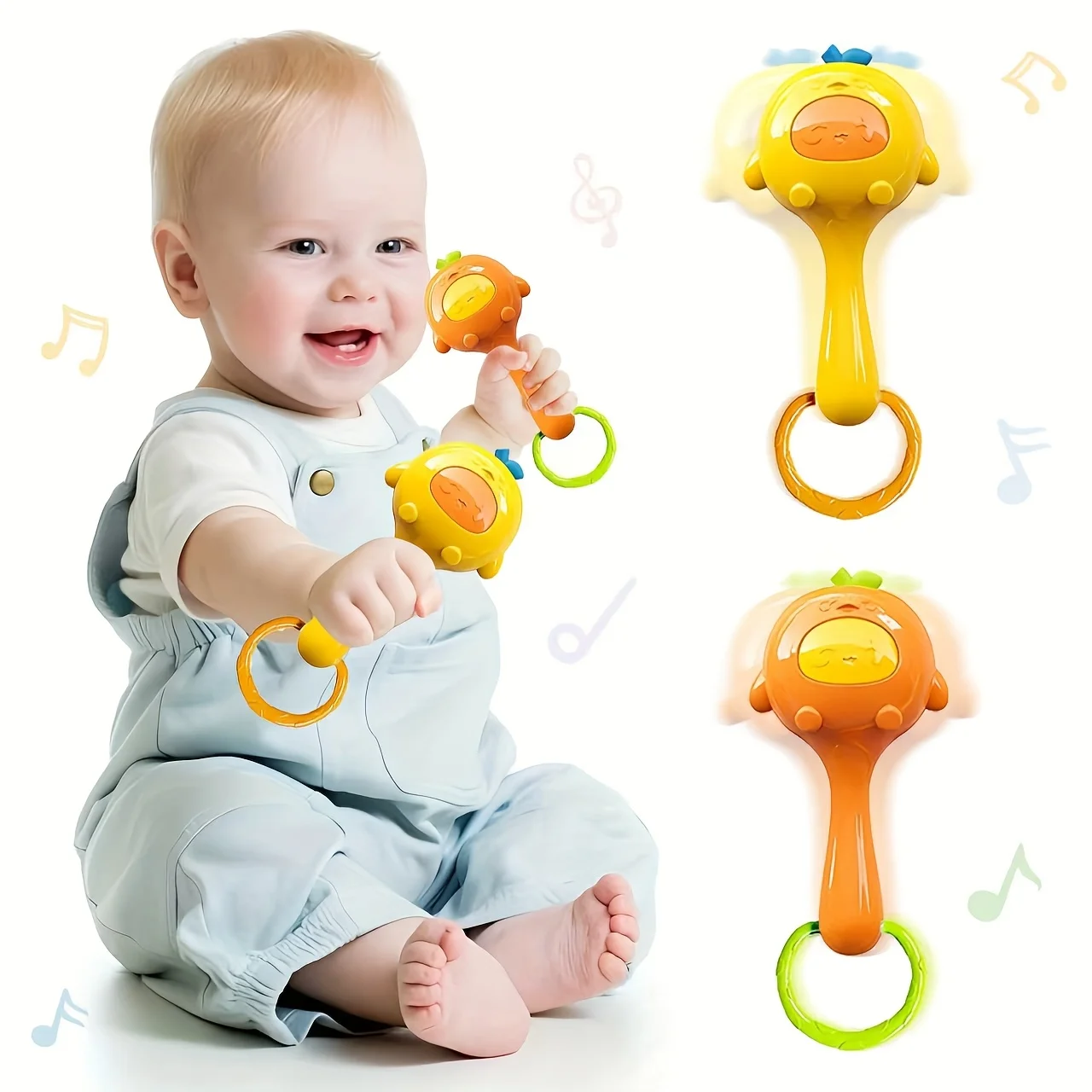 Zintuiglijk babyspeelgoed met rammelaars - Veelkleurig tastbaar stimulatorspeelgoed voor de ontwikkeling van motoriek, aangrijpende en rinkelende geluiden