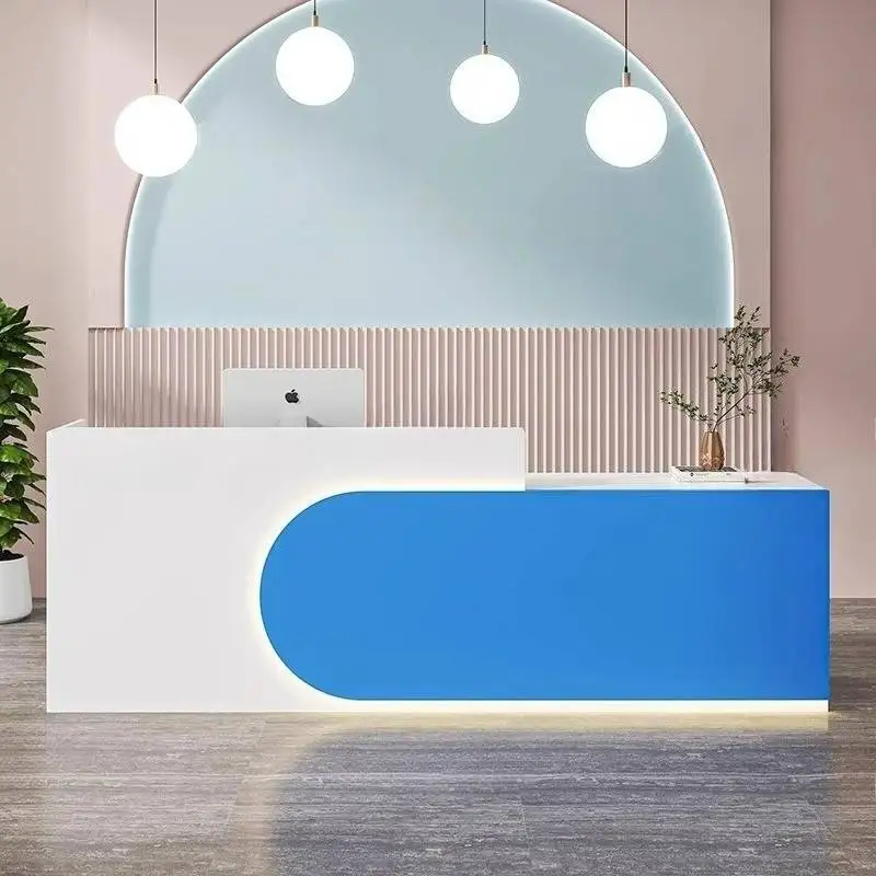 Banchi reception verdi per cliniche Design cassa Banchi reception bianchi moderni Cassetti Mobili per ufficio reception classici Mostrador