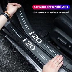 Carbon Fiber Car Sticker for Hyundai i20 Badge 2021 2020 2019 2018 2017 Protective Trunk Bumper Guards Stickers Accessories
