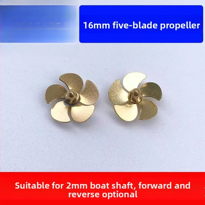 16Mm brass for boat model, five blades, propeller, simulated remote control boat model accessories