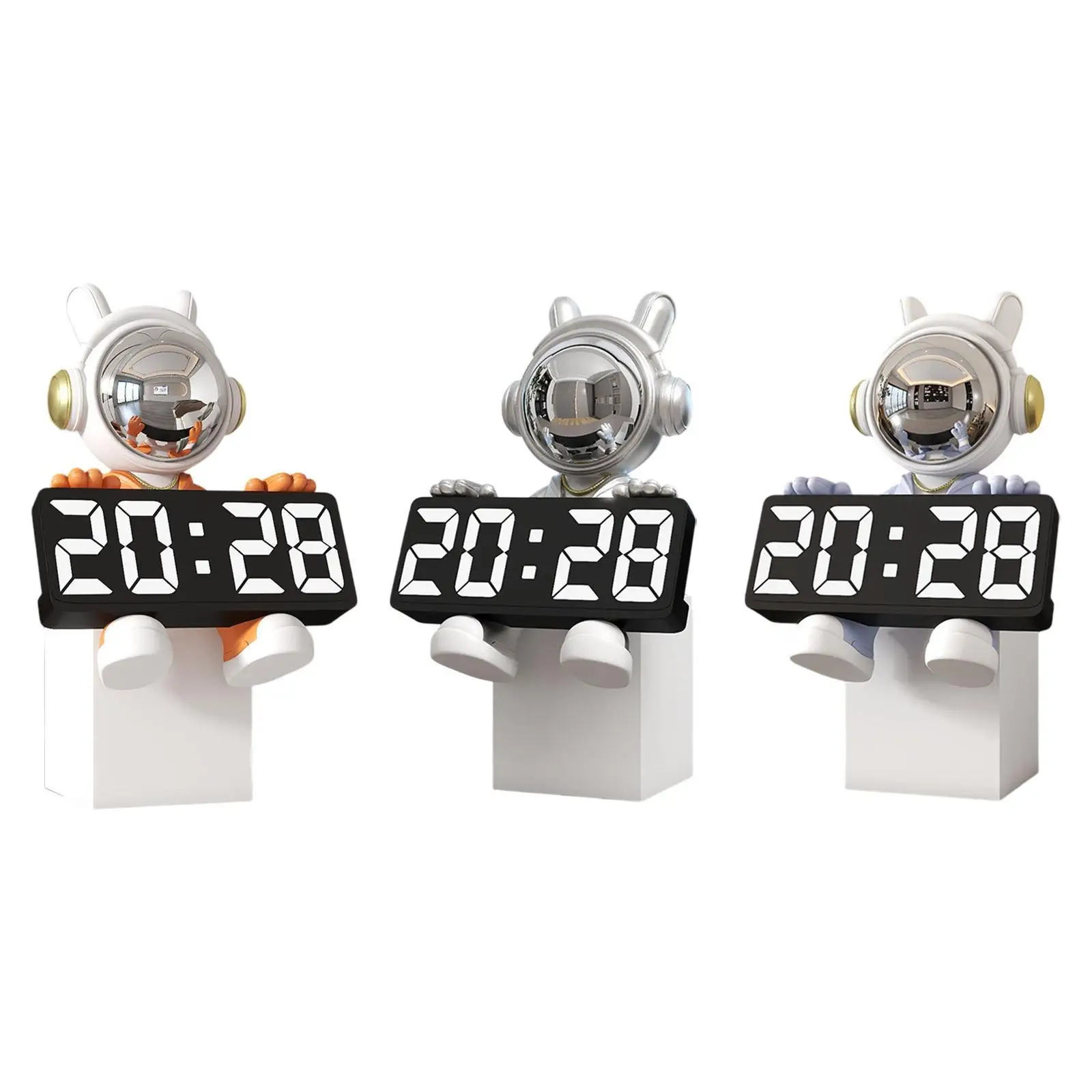 Despertador inteligente digital astronauta relógio para organizador cômoda banheiro