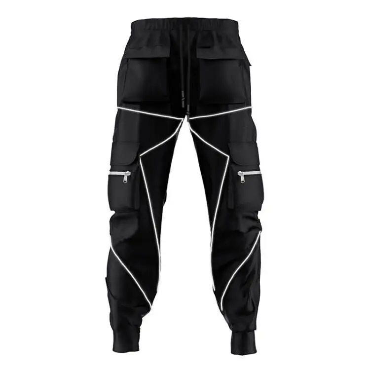 Viser décontractés pour hommes, vêtements de travail multi-poches, pantalons de sport College tendance, grande taille, version coréenne