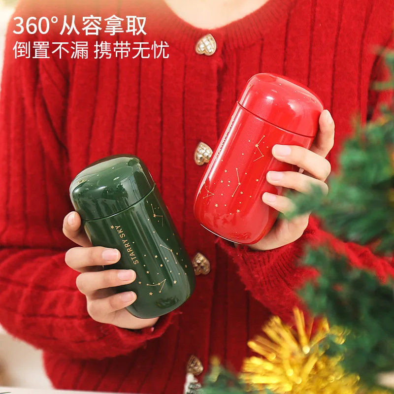 

200ML Travel Thermos Mini Bottle BPA Free Starry Sky Mini Capacity Leakproof Coffee Mug 304 Stainless Steel Vacuum Flask Thermo