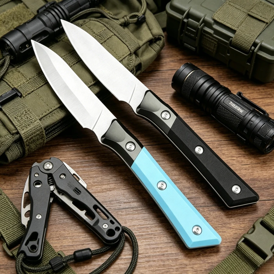 

3500B Practical Straight Knife 9Cr13Mov Blade Outdoor Camping Daily Emergency Carrying Fishing Knife Essential for Hiking