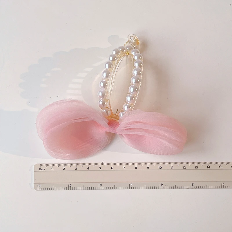 2026 Neue Sommer-Organza-Haarspangen mit Schleife für Damen und Mädchen, modische Kunstperlen, schonende Haarhalter für Pferdeschwänze, Haar-Accessoires – Detail 10