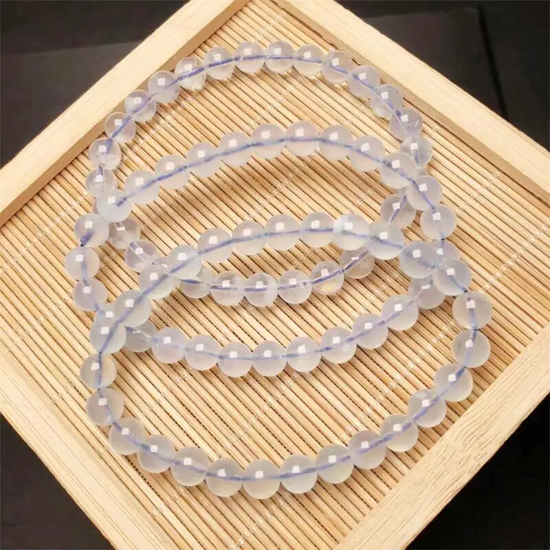 7mm Natural Aquamarine Bracelet Gemstone Crystal Reiki Healing Gemstone Bracelet Fengshui Jewelry Gift 1PCS