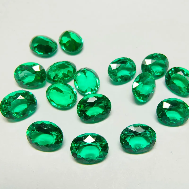 Lab Grown Oval Shape Columbia Emerald Green Gemstone For Diy Jewel Pendant Bracelet Making Material Selectable AGL Certificate