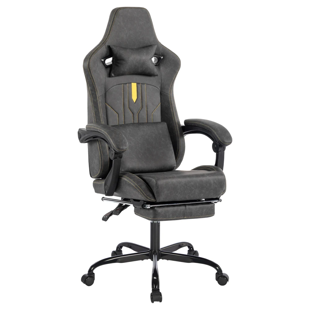 

Gaming Chair, Video Game Chair with Massage Lumbar Support and Footrest, Comfortable Ergonomic Computer Chair with Linkage