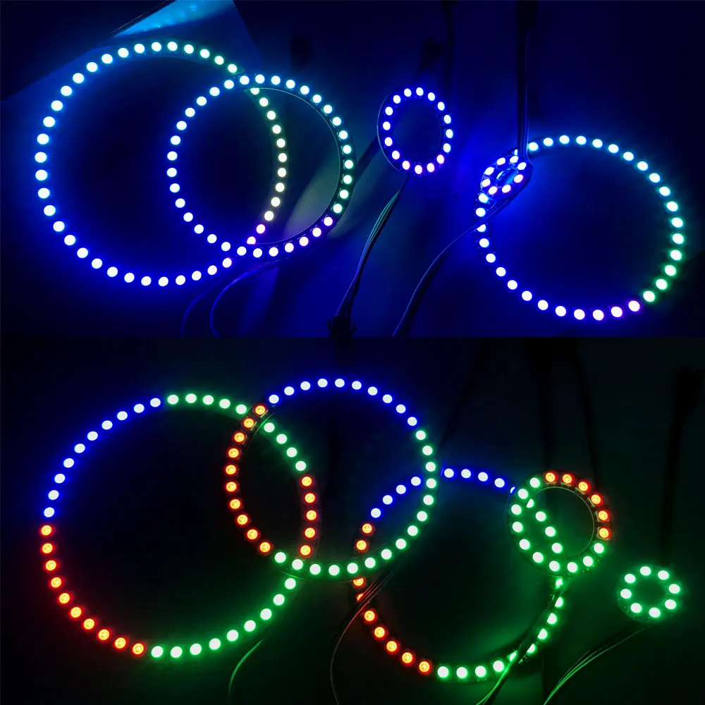 WS2812B DC5V LED Pixel Ring 8/16/24/35/45Leds Individually Addressable Built-in RGBIC Full Color Circle Round Modules Light