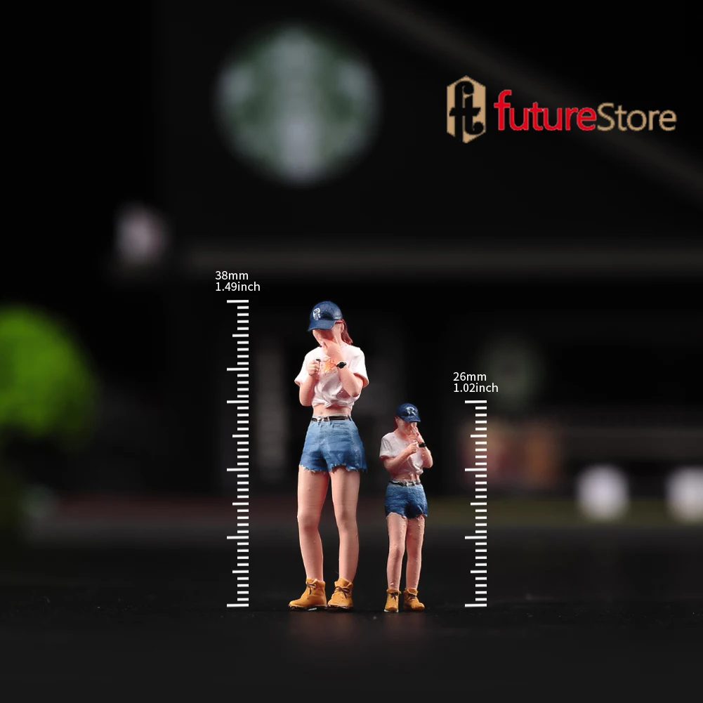 Painted Miniature 1/87 1/64 1/43 1/24 1/18 Pretty Beauty Girls Figure 3D Diorama Doll Creative Scene Props Resin Model Decor