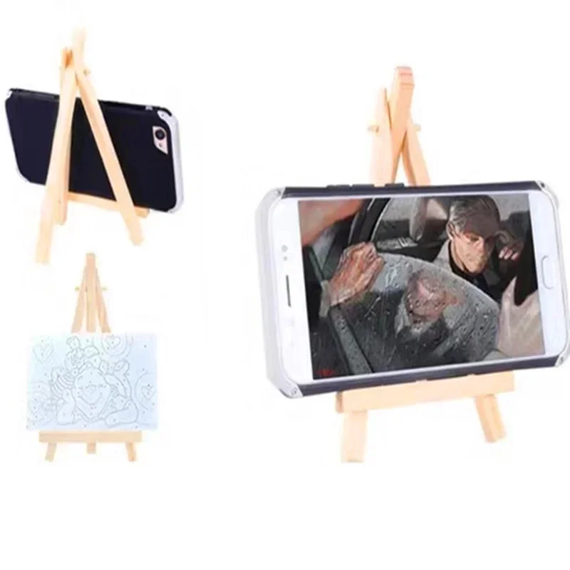 10pcs Wood Mini Easel Frame Desktop Triangle Display Stand Wedding Table Card Stand Holder Children Painting Craft Artist Tripod