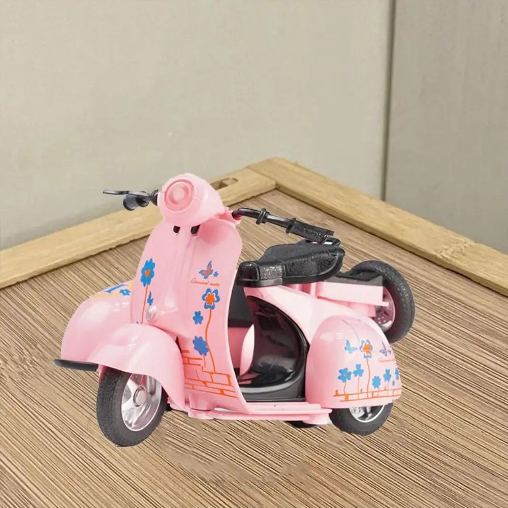 Modèle de moto à trois roues rétractable, son et lumière, alliage électrique, jouet de voiture, Simulation moulée sous pression