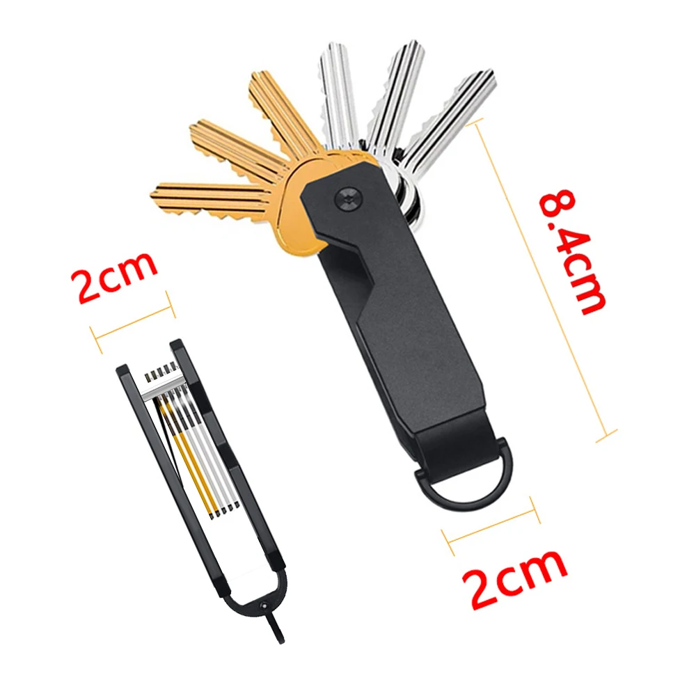 Мужской органайзер для ключей — компактный металлический держатель для ключей |   Минималистичный инновационный брелок для ключей |   Умный брелок застегивает 2-6 клавиш