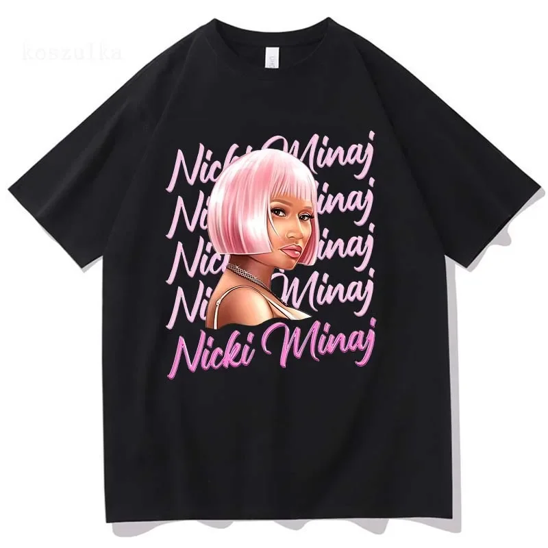 Rapper Nicki Minaj Tour Pink Friday 2024 T-Shirts Men Women Hip Hop vintage Oversized short sleeve t-shirts Unisex popular Tops