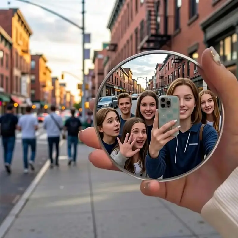 Miroir à selfie portable, miroir convexe pour voyages en solo, accessoire de photographie, accessoire pour vlog et voyage