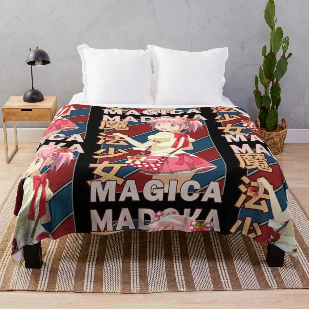 Madoka Kaname Madoka Magica Vintage Stripe Design Throw Blanket warm winter Beautifuls Blankets