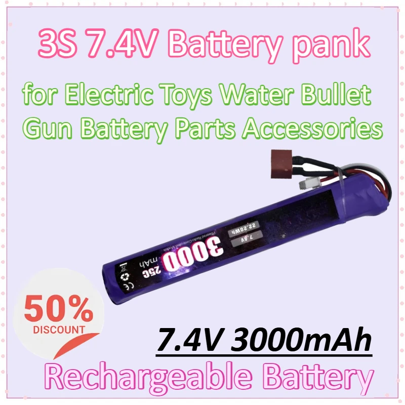 

3S 25C 7.4V 3000mAh Battery with XT30 XT60 T SM Connector for Electric Toys Water Bullet Gun Battery Parts Accessories