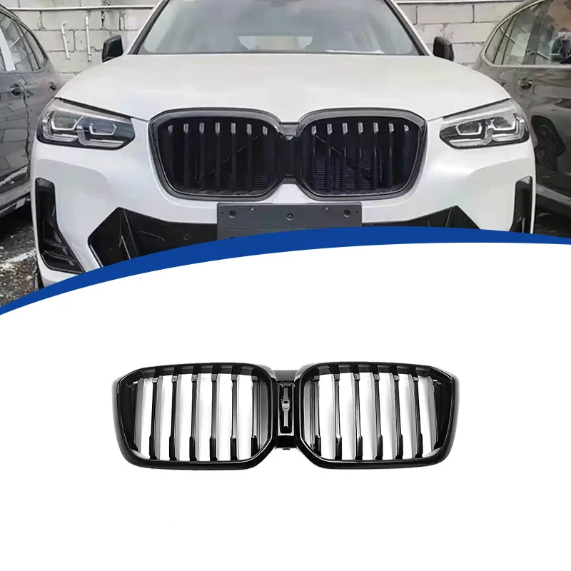 

Для BMW X3 G01/2022-2024 LCI однолинейная глянцевая черная решетка, крышка гоночных решеток, комплект кузова, замена OEM