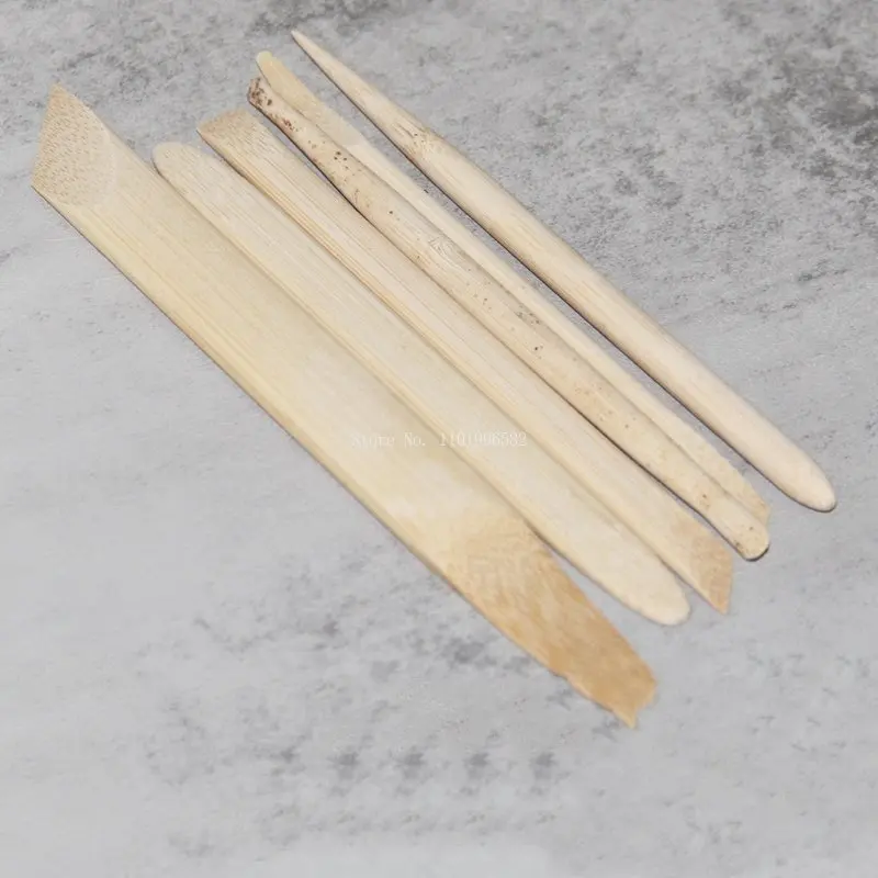 Pottery Clay Tool Bamboo Piece 6-piece Set DIY Clay Making Teaching Clay Billet Teapot Interface Repair Billet Sculpting Knife