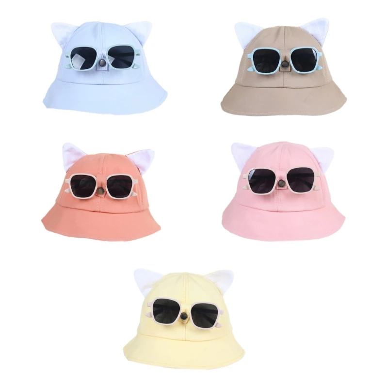 

Unisex Sunglasses Bucket Caps 1-5T Kids Fisherman Hat Ears Designing