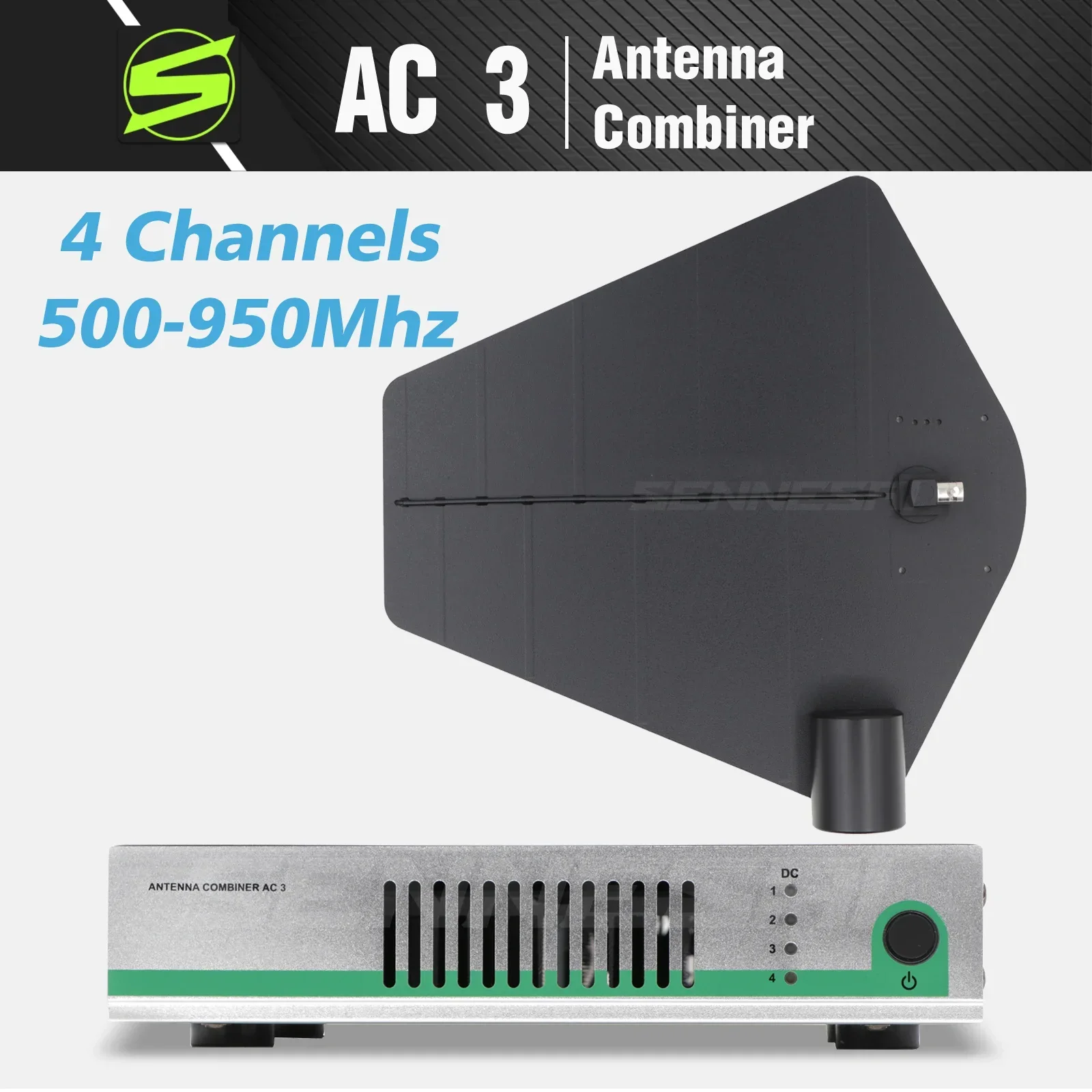 

AC3/AC8 Antenna Distributor Wireless Monitor System Professional Stage Antenna Combiner Amplifier，UHF 4 Channels 500-950MHz