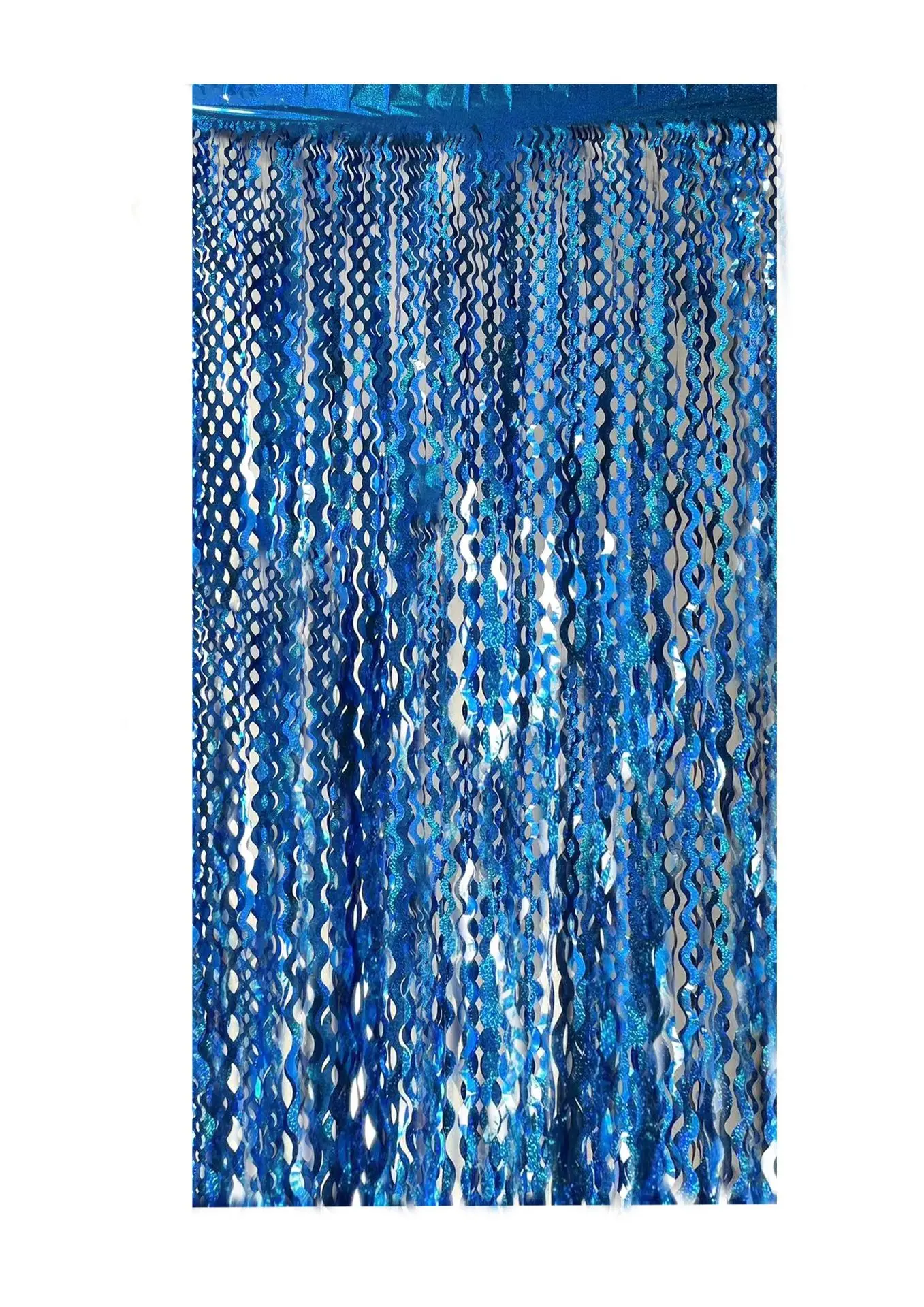 Glitzernde Lametta-Folien-Fransenvorhänge, blau, lila, Metallfolie, Fransen-Hintergrund, Wandvorhänge für Babyparty, Meerjungfrau-Party-Hintergrund – Detail 11