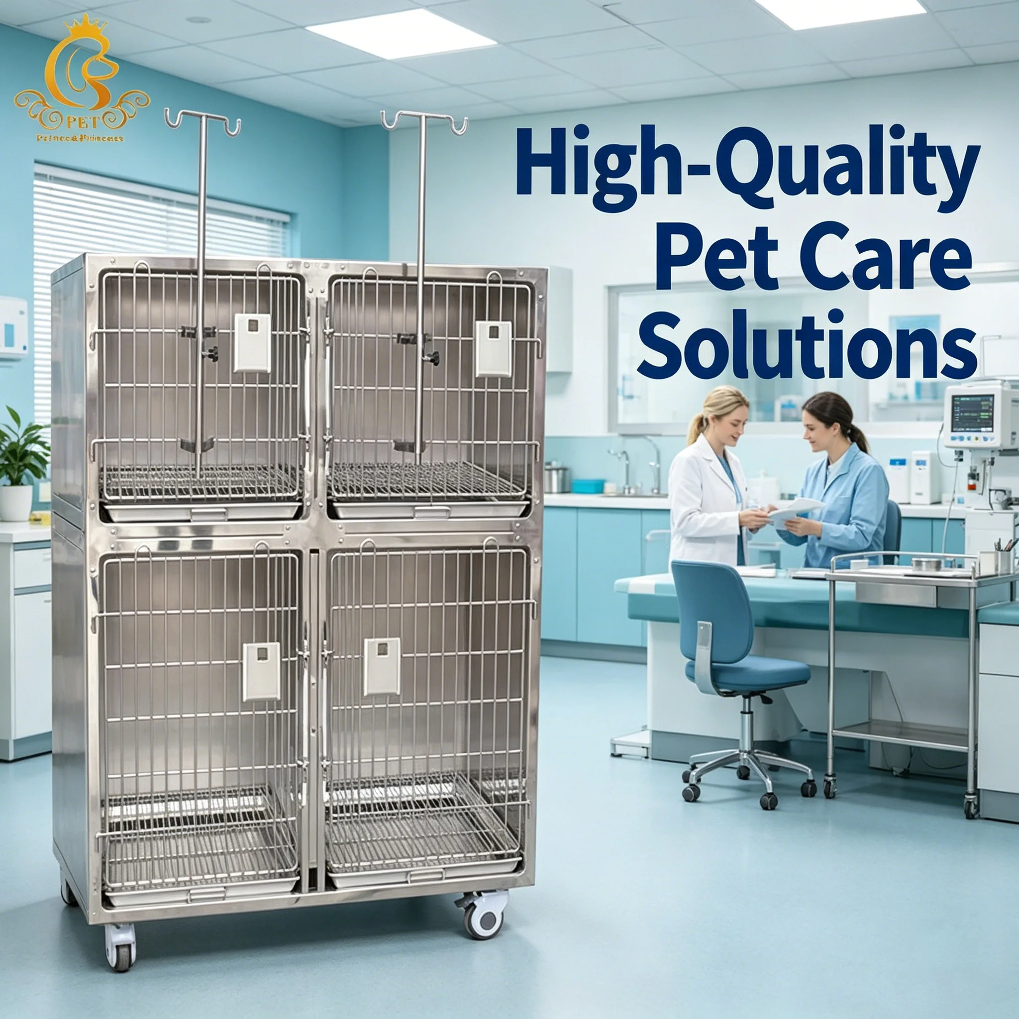 Medical 304 Stainless Steel Medical Equipment Pet Cage Veterinary Instrument Waterprooh