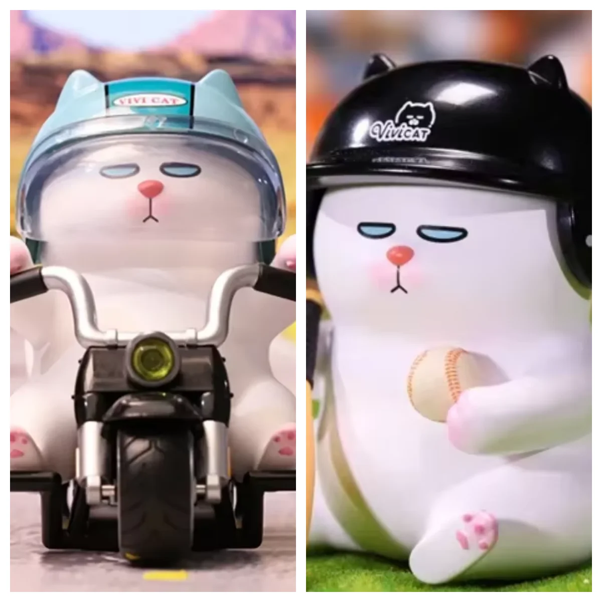 

Popmart Vivicat Cute Helmet Series Blind Box Guess Bag Original Toys Doll Cute Anime Figure Ornaments Gift