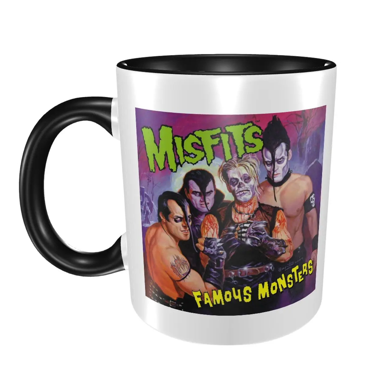 

Кружка с черепом Heavy Metal Misfits, забавная керамическая кружка для кофе, чая, молока, посуда для напитков, подарок для женщин и мужчин