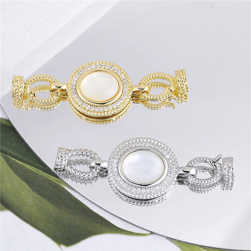 Juya Fashion Abalone Shell Two-way Gold Plated Connectors Jewelry Making Supplies Classic Connector Wholesalers Accessoires