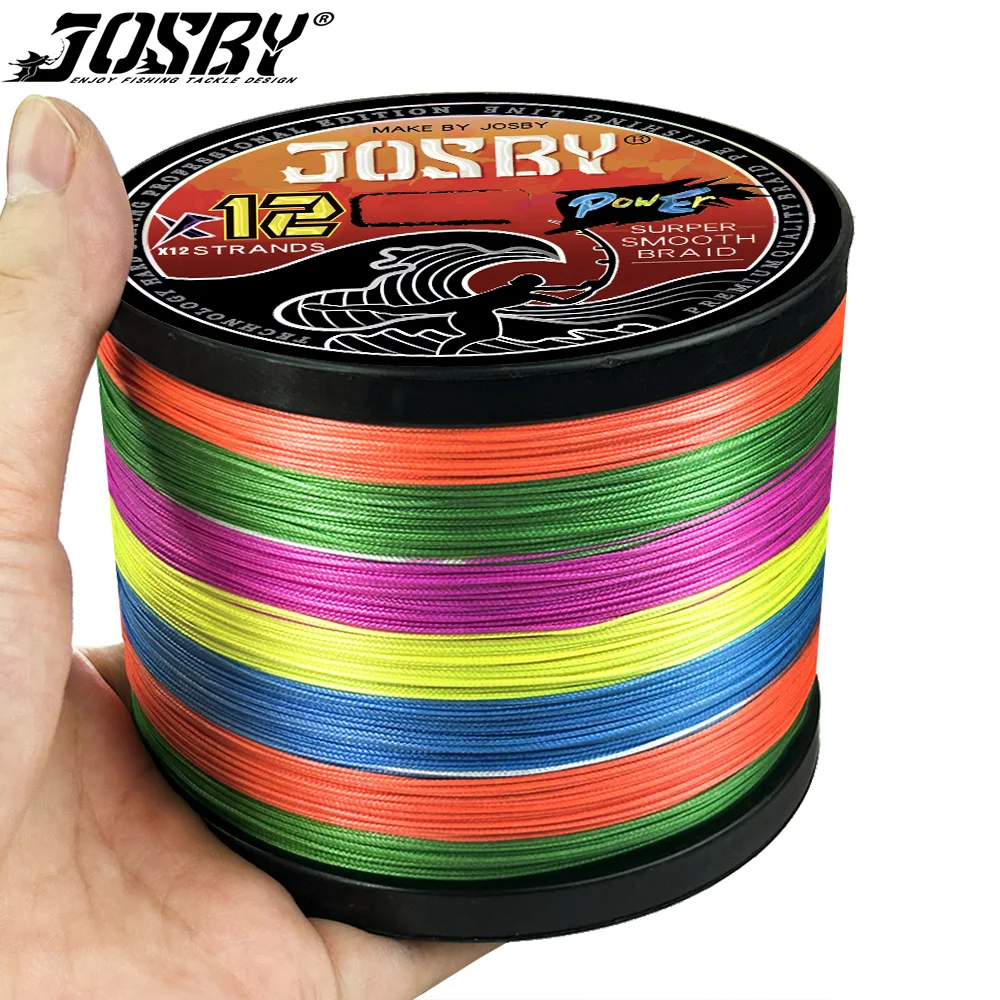 

JOSBY 100 м 300 м 500 м 1000 м 12 нитей ПЭ плетеная многонитевая сверхпрочная рыболовная леска снасти для соленой воды