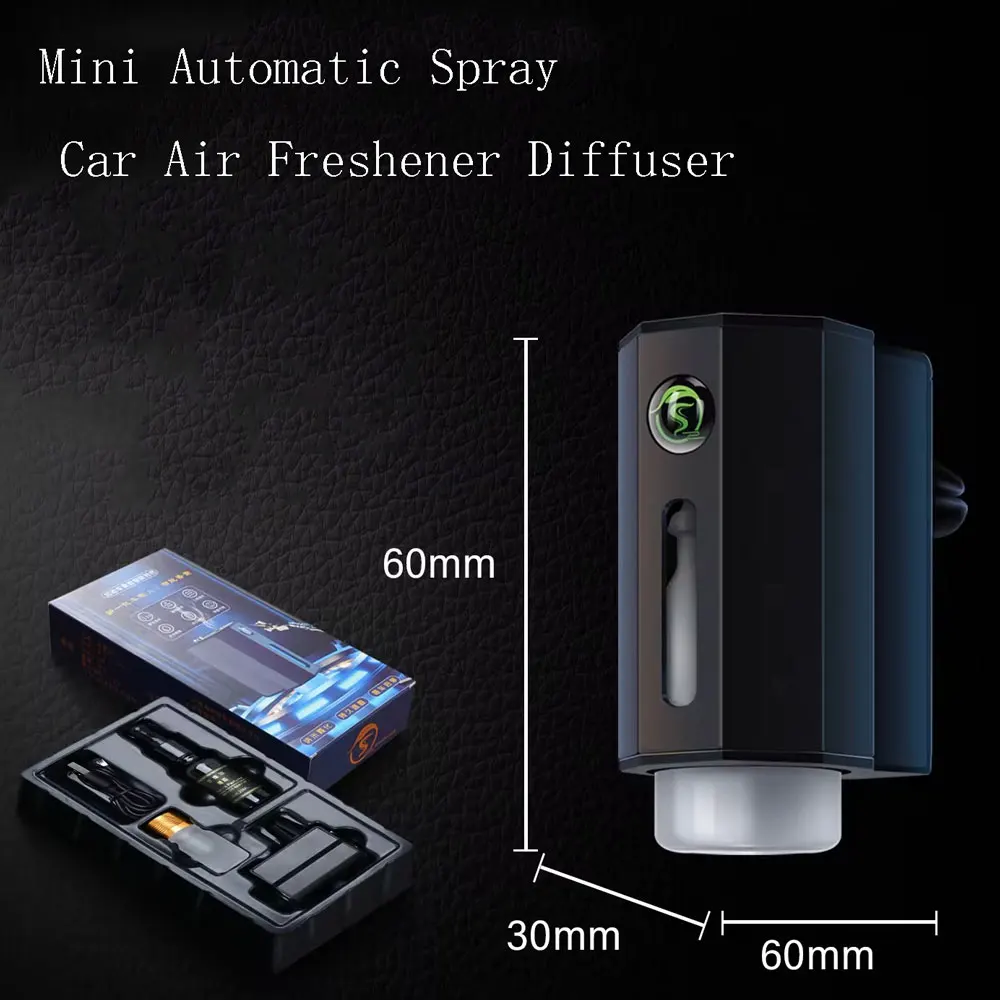 Mini Car Air Freshener LED Lights Vent Clip Automatic Diffuser Waterless Spray Machine With 30ML Essential Oil Diffuser For Car