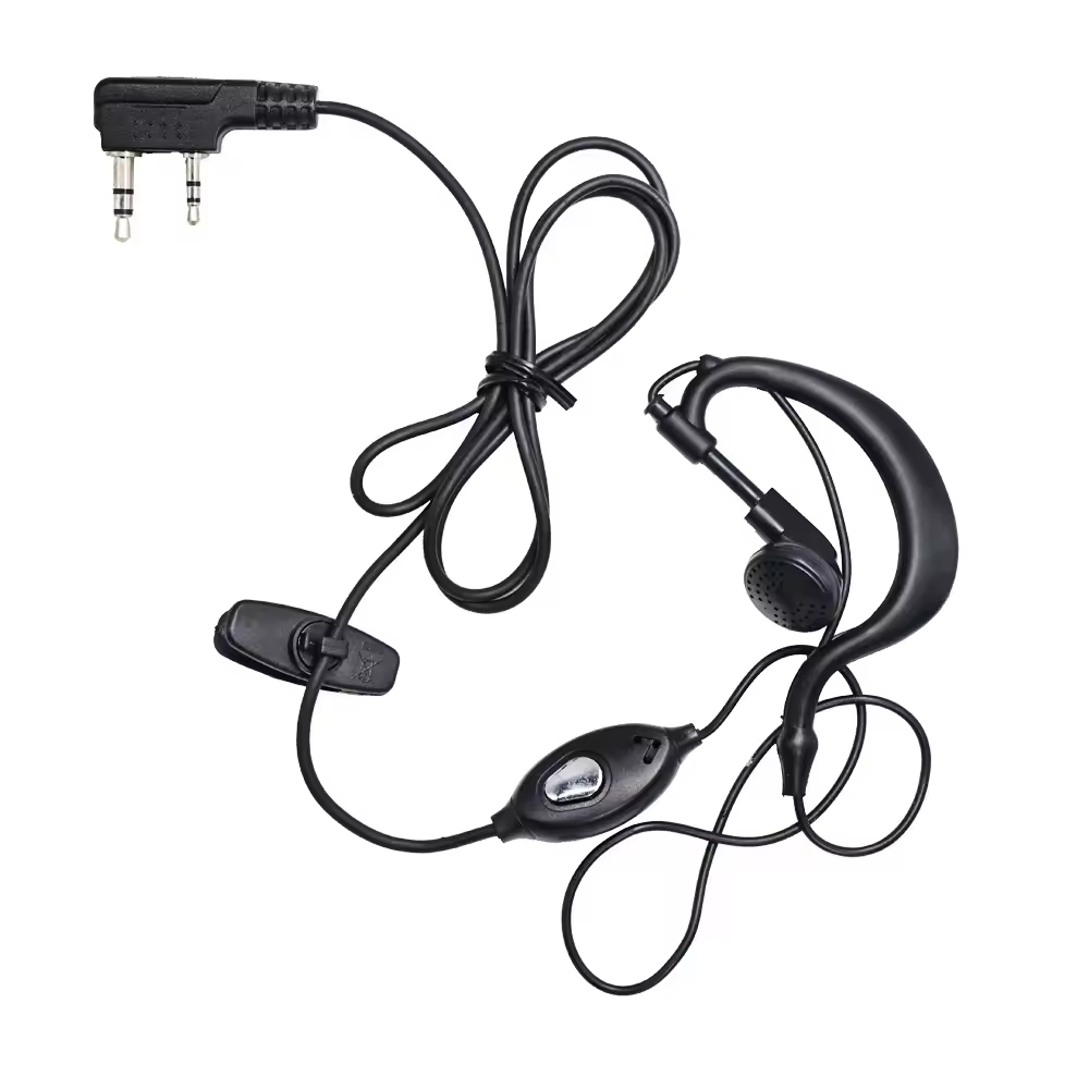 Baofeng UV-5R BF-888S Walkie Talkie auriculares auriculares 2 pines puerto K dos vías Ham Radio altavoz micrófono auricular para UV-82 UV-S9 UV-10R