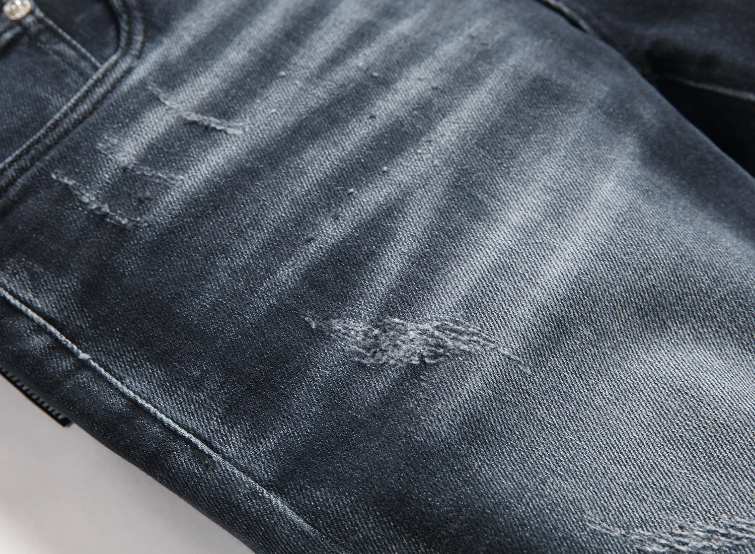 Pantalones cortos vaqueros azules ajustados elásticos para hombre, Vaqueros ajustados de calle de marca de lujo, vaqueros rasgados de alta calidad, talla 44-58, novedad de 2024