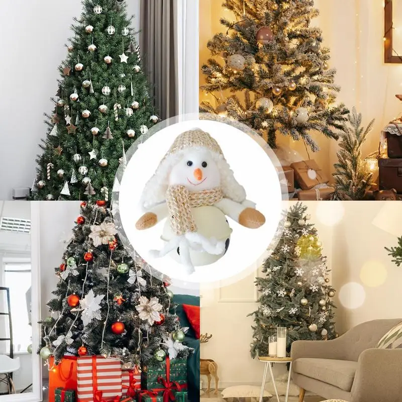Decoração da árvore de natal jingle bell boneco de neve boneca sinos de natal pingente decorações de sino de natal de pelúcia árvore de natal