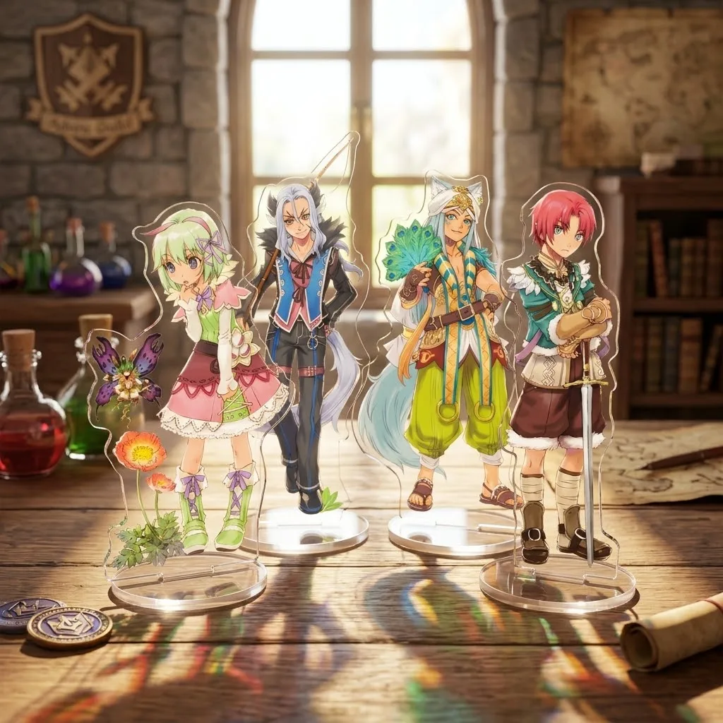 Rune Factory 4 Leon 20th Anniversary Acrylic Stand Figure - Double-Sided Print Fox Character Desktop  Keychain