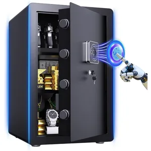 3.5 Cuft Safe Box Fireproof Waterproof for money Fireproof safe for home Biometric Small Money Safes with Removable Shelves for