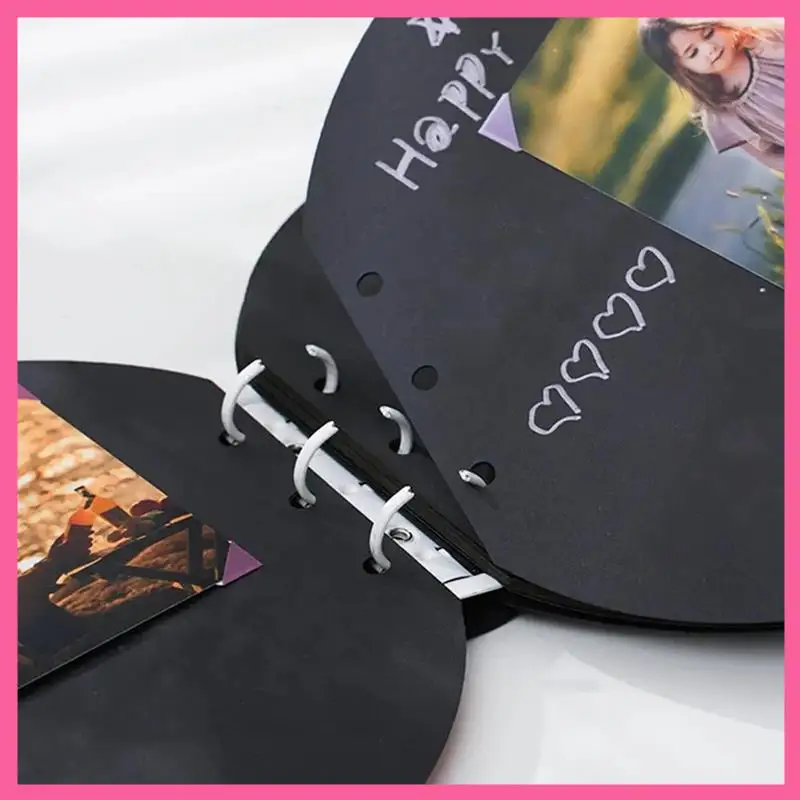 

CMHI-Cute Photo Album Wedding Photo Album Wooden Round Photo Album Picture Album For Loved Family Friends Birthdays Holidays