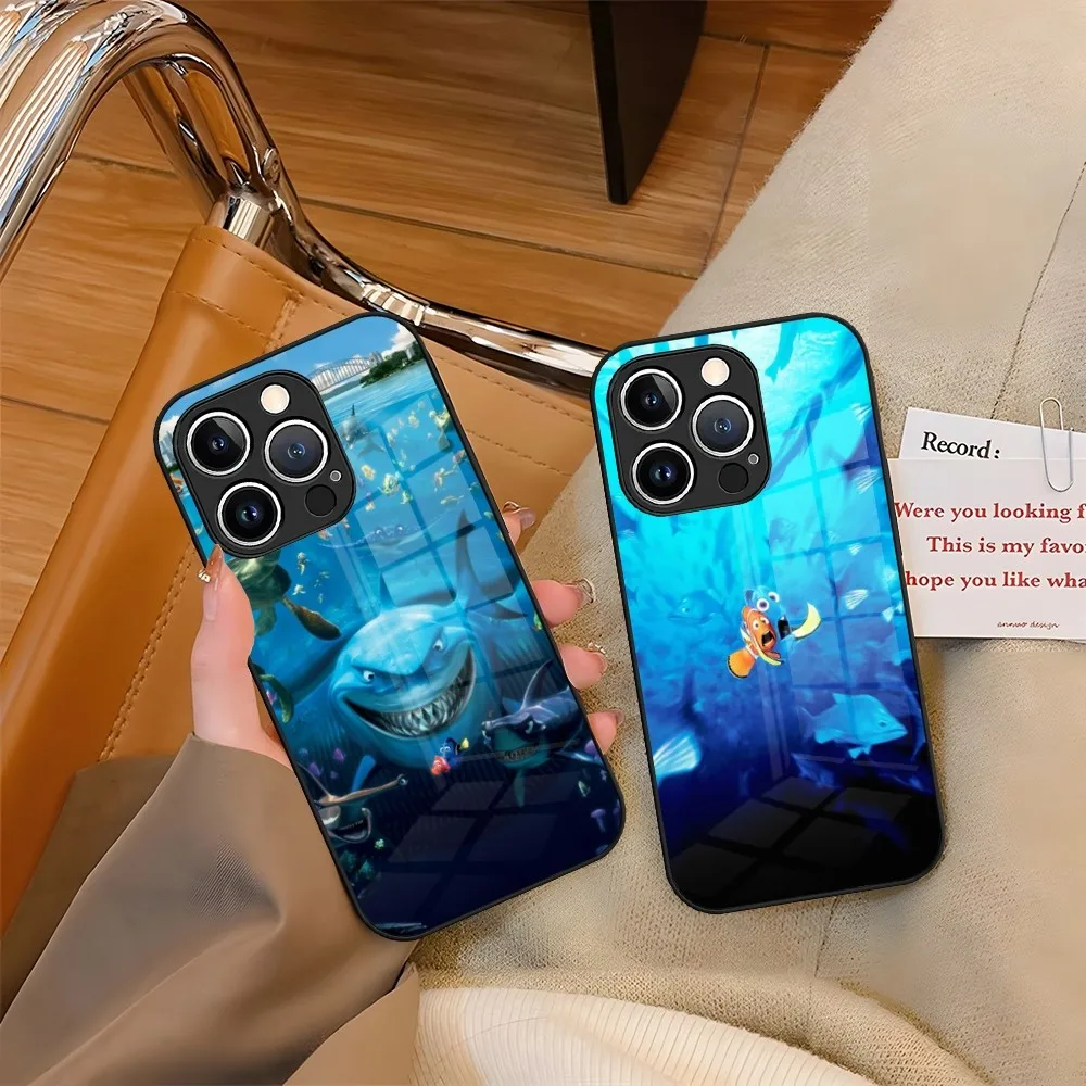 Disney Finding Dory Phone Case Tempered Glass For iPhone 15 13 14 12 11 Pro XS Max Plus Mini X XR 8 7 6s SE2020 Coque