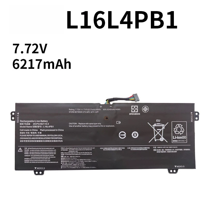 7.72V 6217mAh L16L4PB1  for Lenovo YOGA 720 730 Series Protection Steady Voltage Durable Slim Lightweight Laptop Battery