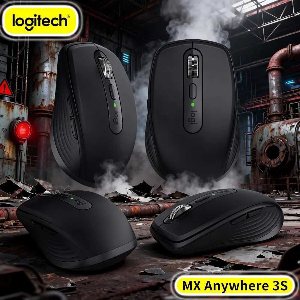 Compact Logitech MX Anywhere 3S Mouse - 8K DPI, Hyper-Scroll, Silent Click, USB-C Charging For Campus & Dorm Office