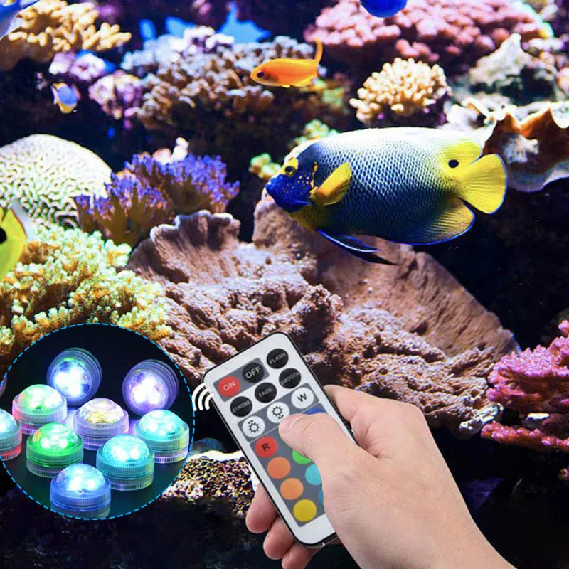 

3 Leds Mini Underwater Lamps Remote Control Ip68 Waterproof Grade,Aquarium,Landscape,Swimming Pool Decorative Submerged Lights