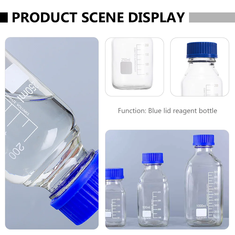 4Pcs Reagent Vials Premium Clear Glass Sample Bottles Lids Sealing Transparent Laboratory Bottles Experiment Storage