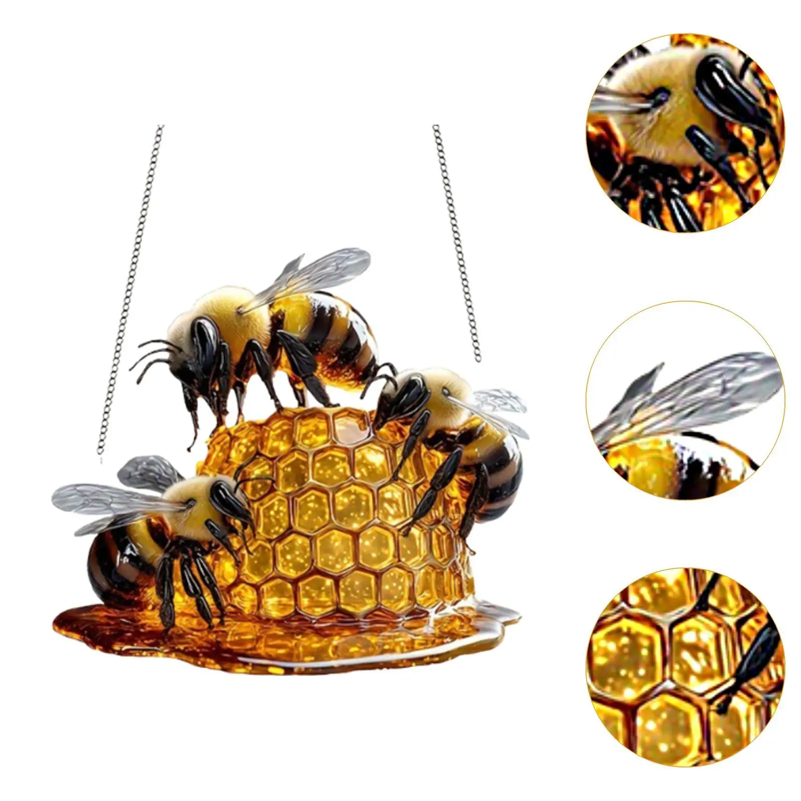 زخرفة نحل العسل بطباعة مزدوجة الجوانب من الأكريليك لمكتب باب المنزل #5