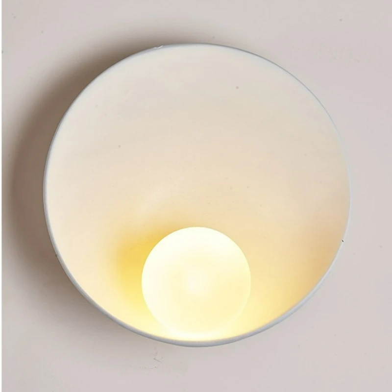 Japanese Wabi Sabi Style Shell Wall Lamp Creative Personalized Homestay Bedroom Corridor Background Wall Lamp Wood Color Sconces