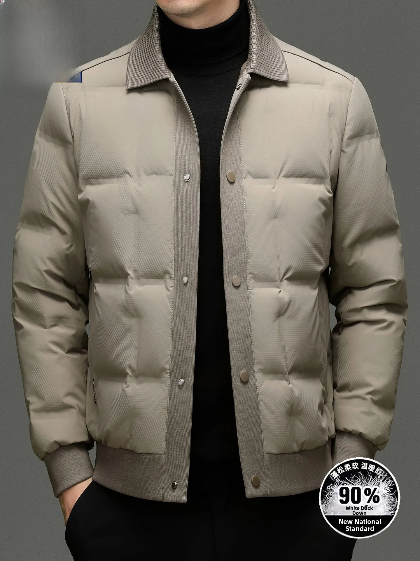 

Утепленная мужская куртка с модным теплым воротником, 90% белый пух, универсальная, стильная, для делового и повседневного стиля, для города и поездок на работу