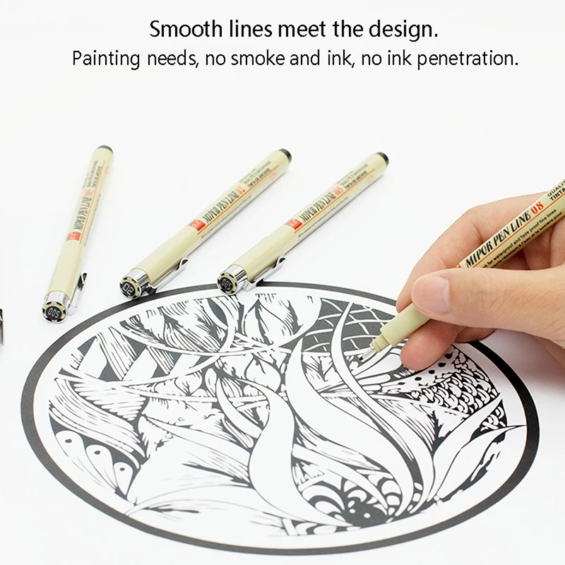 Pigment Liner Micron Pen Neelde Drawing Manga Pen Brush Art Markers Waterproof Fineliner Sketching Pen Stationery