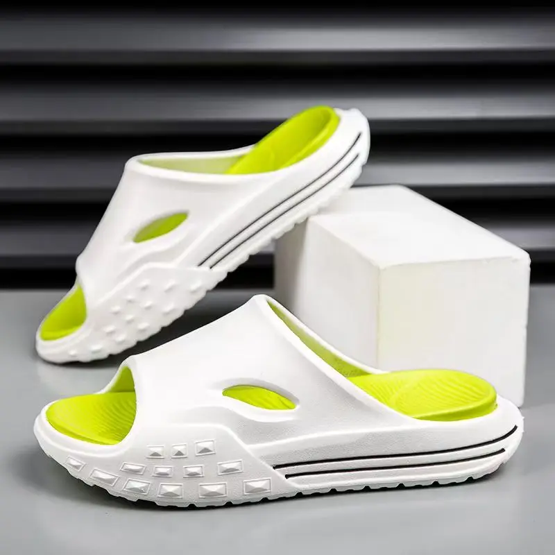 Novedad de verano, zapatillas de una palabra para hombre, suela gruesa, antiolor, antideslizantes, Zapatillas de casa ligeras, zapatillas de playa al aire libre, zapatillas de baño