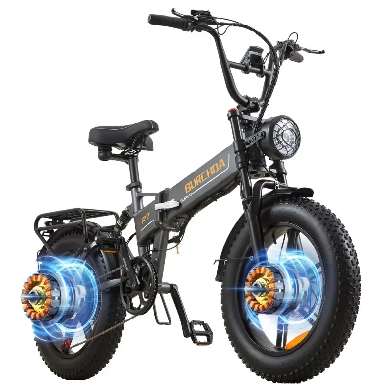 

Dual motor electric folding bike 48V20AH 20 inch 4.0 oil brake mountain bike
